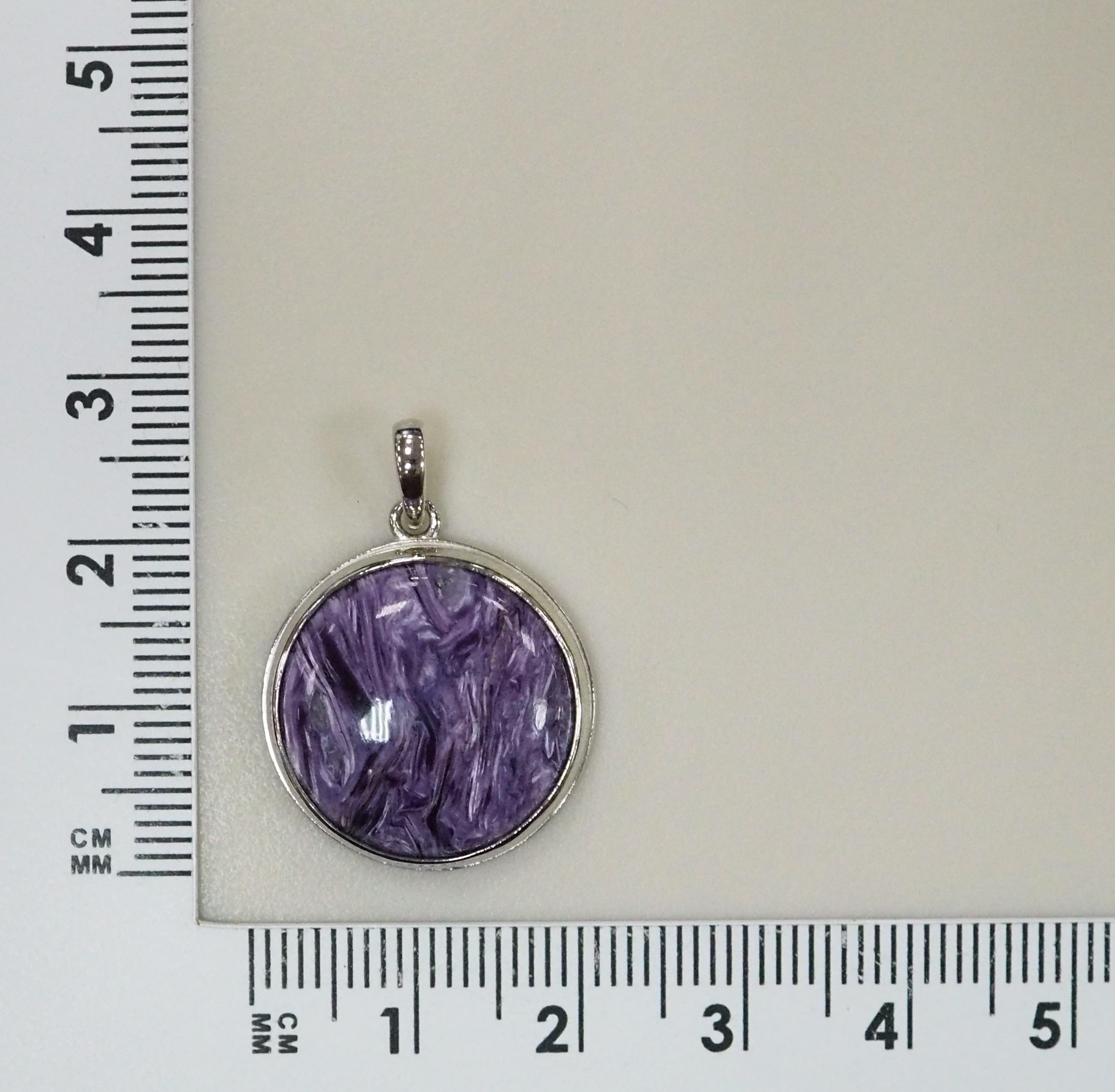 Серебряная подвеска с чароитом